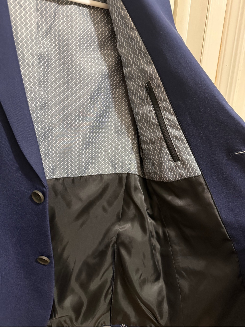 New! Haggar mens midnight blue ultra slim suit coat - Picture 8 of 9
